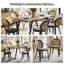 Ensemble de chaises de salle à manger Delmas 19,5W Mid-Century Modern Rattan Accents-1314560554-1314560557