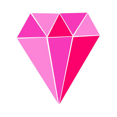 Diamant rose vif - peinture sur toile tendue