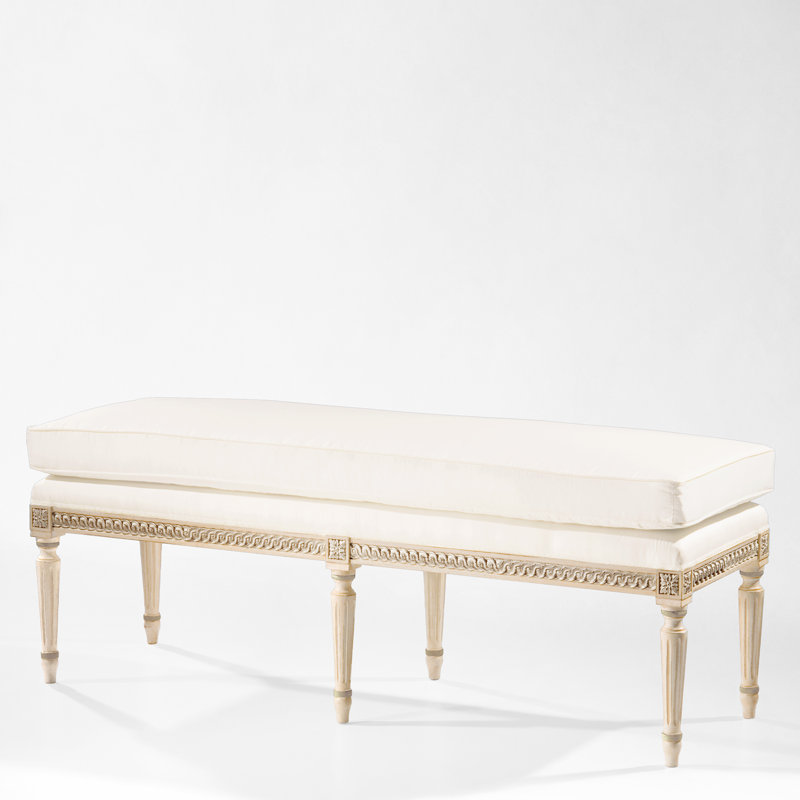 AMALIA White Bench, Antique Silver