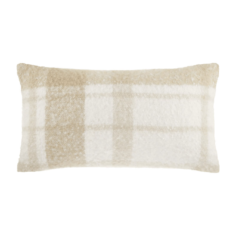 Cotton Beige Rectangular Lumbar Cushion