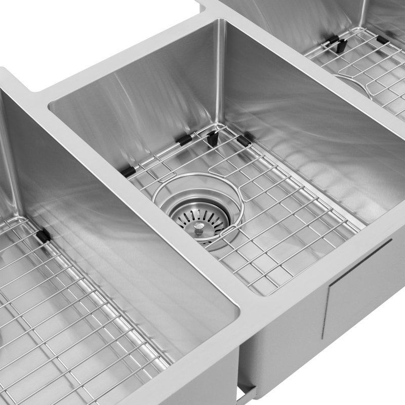 DuraSnow® ZLINE 45" Breckenridge Undermount Triple Bowl Fingerprint Resistant Stainless Steel Kitchen Sink with Bottom Grid