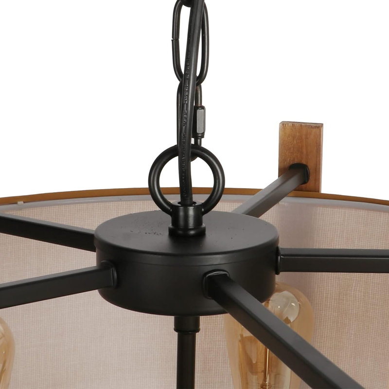 Lustre tambour 5 lumières en tissu