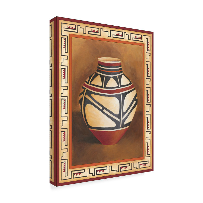 Wrapped Canvas Wall Art - Chariklia Zarris 'Southwest Pottery I' Wall Art for Living Room, Bedroom, or Office Décor - 14x19