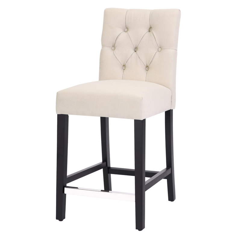 Tabouret de bar et de comptoir Wren, Tabouret de comptoir (siège d’une hauteur de 24, Beige, Noir