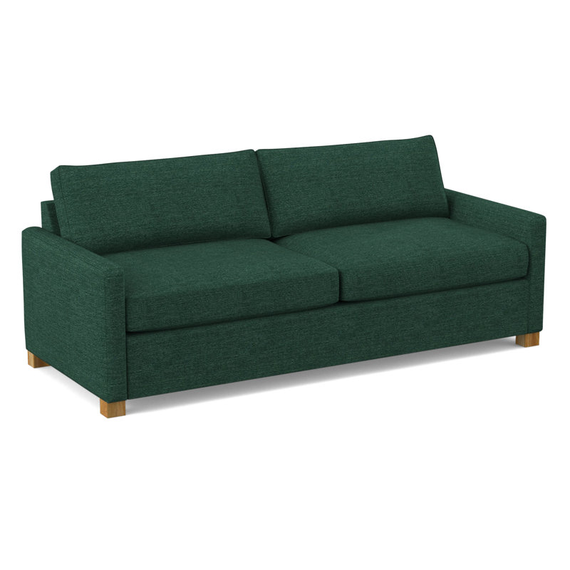 Louisa 87'' Square Arm Sofa Bed, Antic Jade Performance Twill