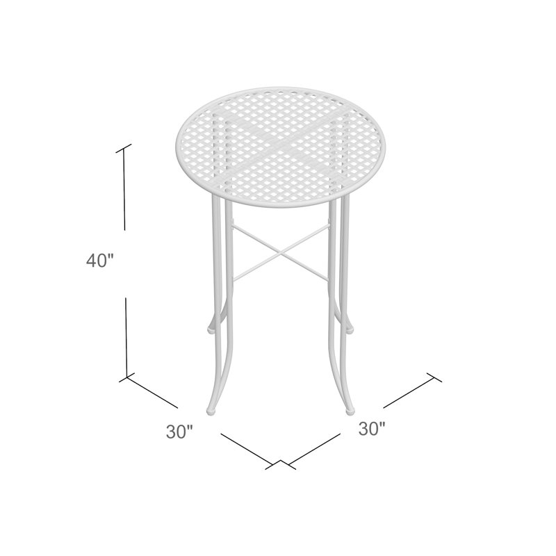 Doric Round Metal Outdoor Bar Table , in. W 30'' in. D, Matte Brown