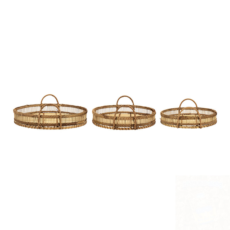Ensemble de 3 assiettes décoratives rondes avec poignées