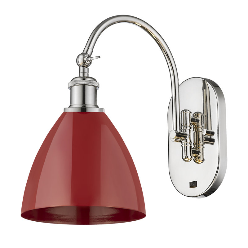 Schiavone - nickel poli - bras pivotant réglable, No, Red / Polished Nickel