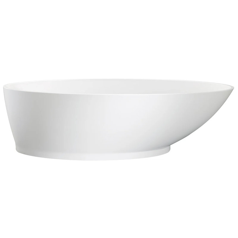 Gateway 70'' x 32'' Air Solid Surface Bathtub, Satin Chrome, Matte White