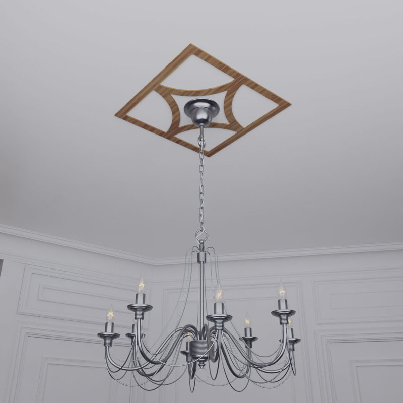 Médaillon de plafond ajouré en bois Statesman, Noyer, H 32 po x l 32 po x P 0,25 po