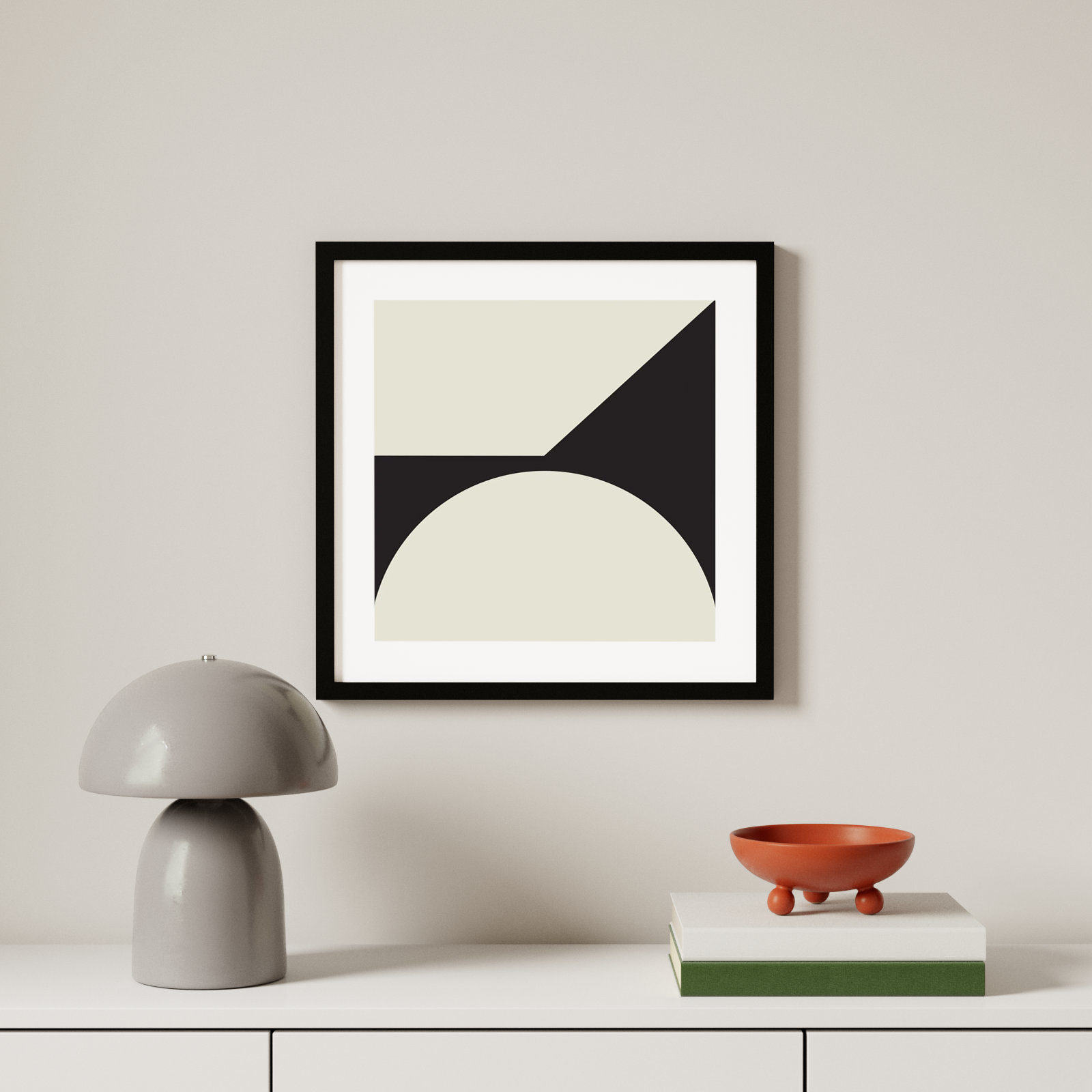Alina "Minimal Max Mod I" Print, Black Framed, 21.25" H x 21.25" W x 0.8" D