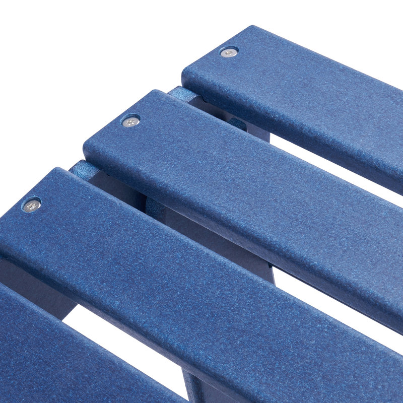 Adirondack Ottoman 18.7L X 18.9W X 13.8H Inch HDPE Folding Patio Footrest Blue