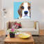 « beagles on aqua, square » par kirstin en bois, impression sur toile-73560132-73560133-73560134