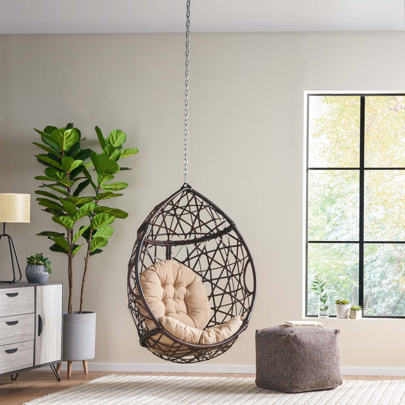 Chaise suspendue avec chaîne de 8 pi, Brun