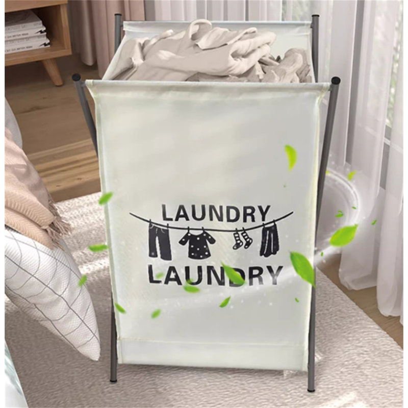 Fabric Laundry Hamper, White