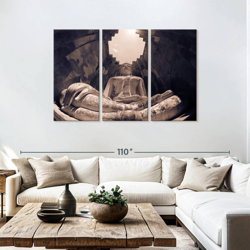 Bouddha de la vieille ville de Sukhothaï, H 48 po x l 74 po