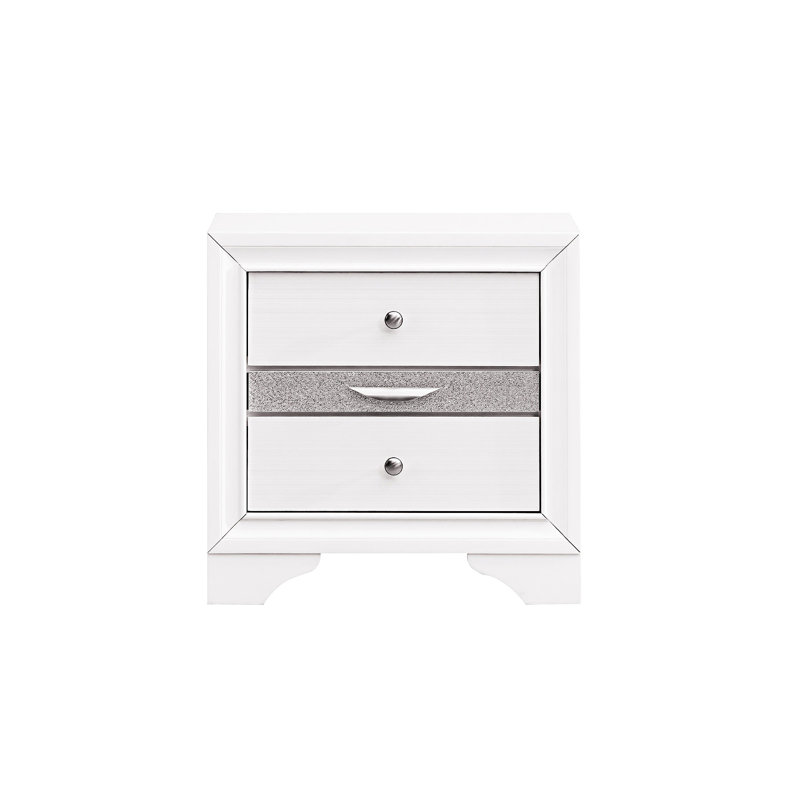Table de chevet de chevet avec tiroir, Blanc