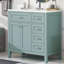 Meuble-lavabo 36 po avec lavabo, armoire de salle de bain avec tiroirs, structure solide et panneau de fibres à densité moyenne