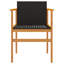 Chaise de patio Latitude Run® 2 pièces en poly rotin noir et bois massif