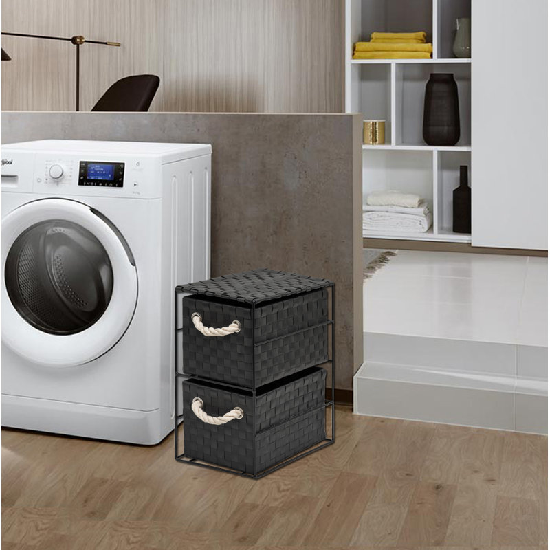 Sizemore Solid Wood 2 - Drawer Chest of Drawers, Black