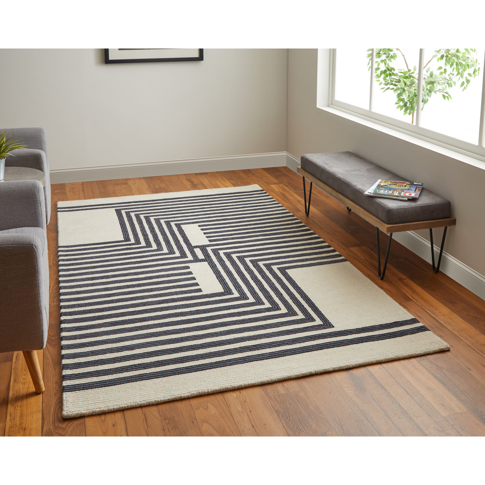 Raku Handmade Wool Rug, Rectangle 9' x 12'