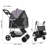 Pet Stroller Foldable 4 Wheels Dog Stroller Detachable Carrier up to 35lbs