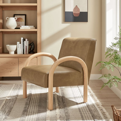 Chaise d'appoint rembourrée en similicuir Lunet