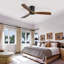 Ventilateur de plafond d'intérieur en bois 52 pouces avec 3 pales en bois massif, télécommande, moteur à courant continu réversible sans lumière