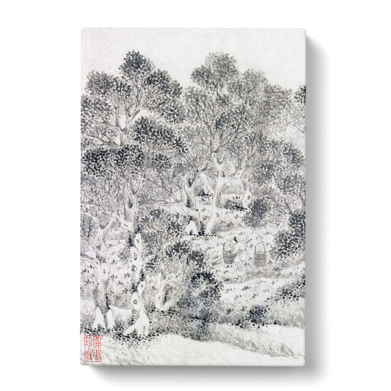 Working In The Garden by Wen Zhengming - Wrapped Canvas Print, 76cm H x 50cm W x 3cm D