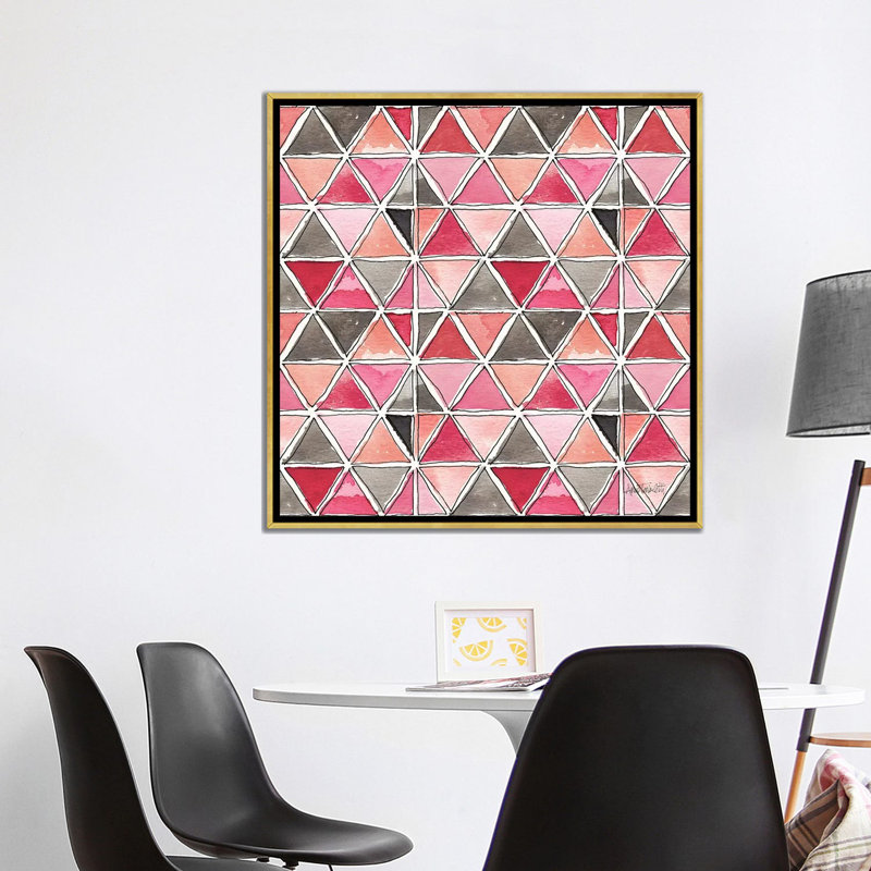 « chic accents pattern », art, H 37 po x l 37 po x P 1,5 po, Toile encadrée d'or