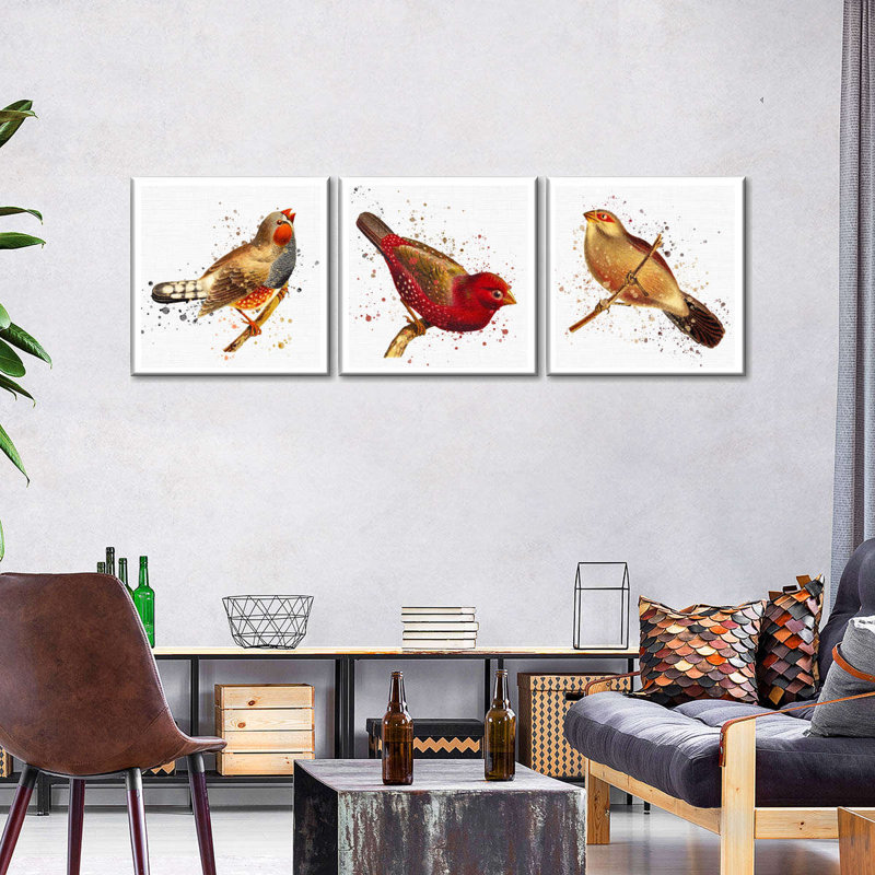 «Tiny Birds», reproduction sur toile, H 12 po x l 38 po x P 1,25 po