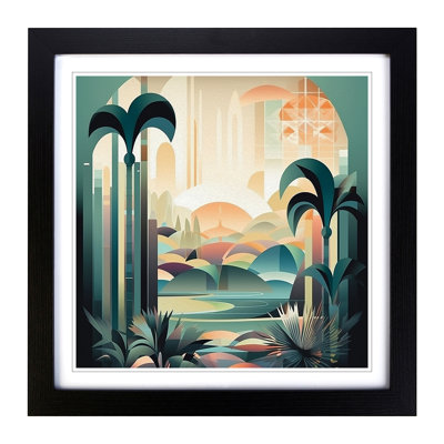 Landscape Art Deco No.3 - Framed Print