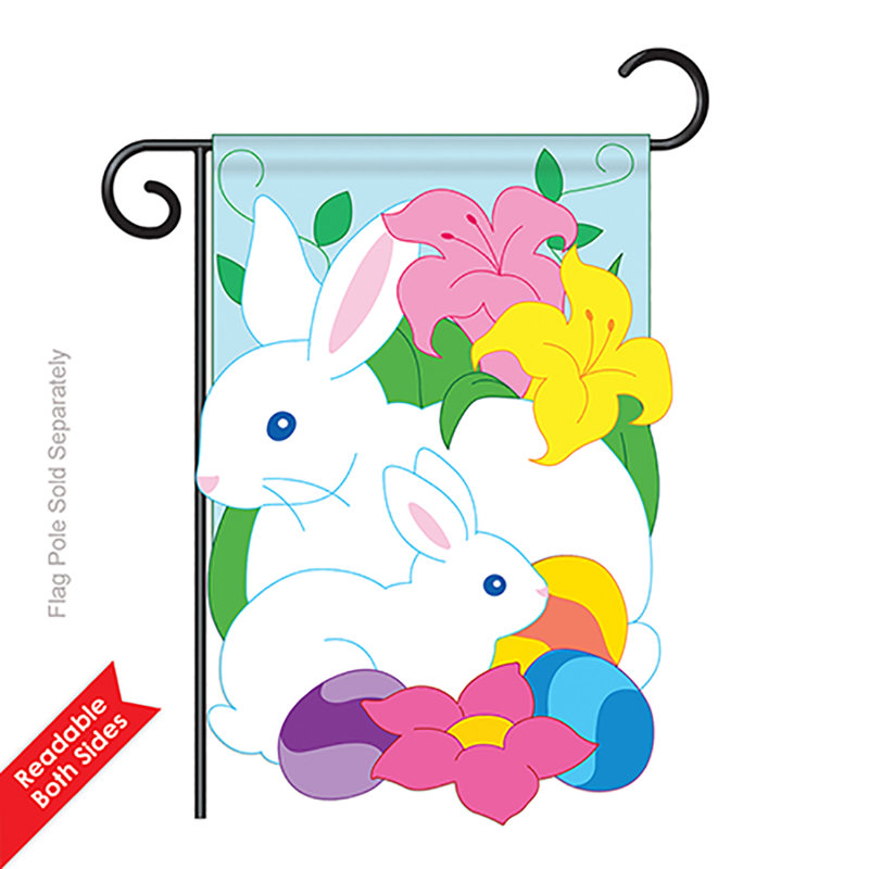 Drapeau de jardin 19 x 13 po en polyester Tucson Bunny