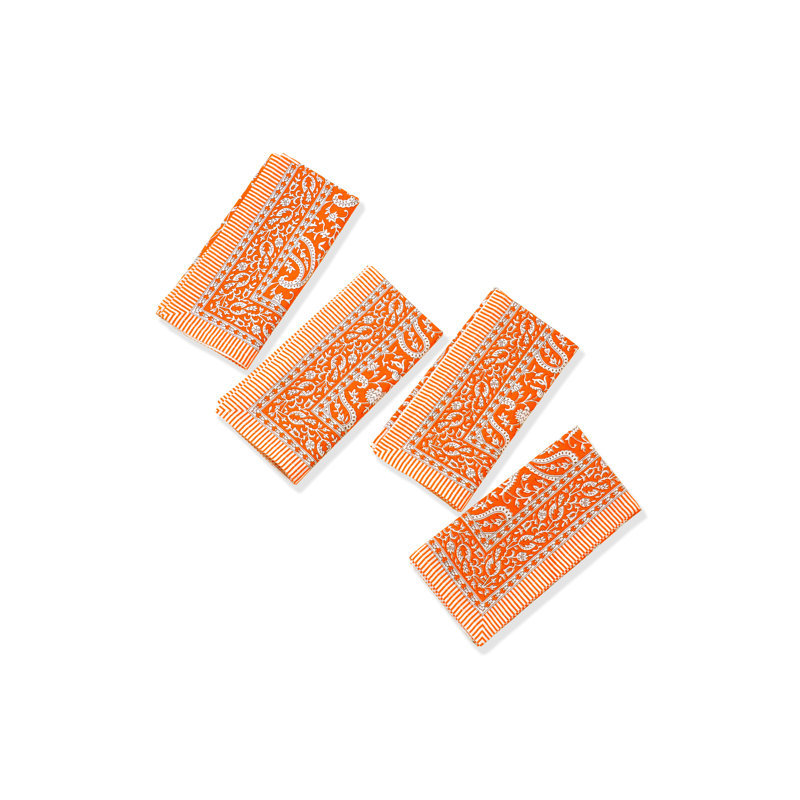 Serviettes de table en coton Tangerine
