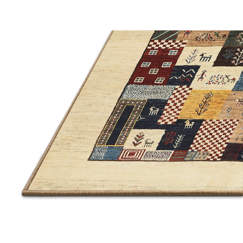 Tapis beige/brun/gris contemporain, Rectangle 3 pi x 5 pi