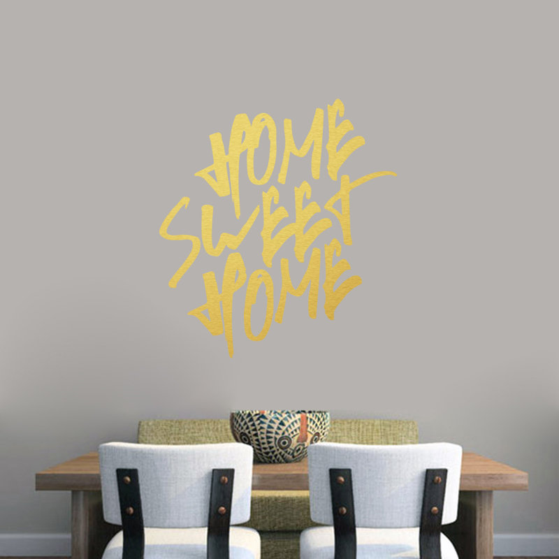 Text & Numbers Non-Wall Damaging Wall Decal, Gold
