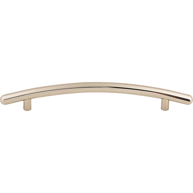 Curved Bar pull, Polished Nickel, 6 5/16" Center to Center