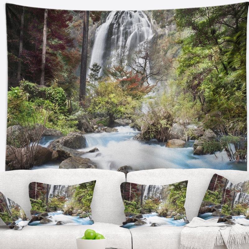 Photographie blue klonglan waterfall tapisserie, H 50 po x l 60 po