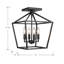 Plafonnier semi-encastré 4 lumières noir mat-1606109873