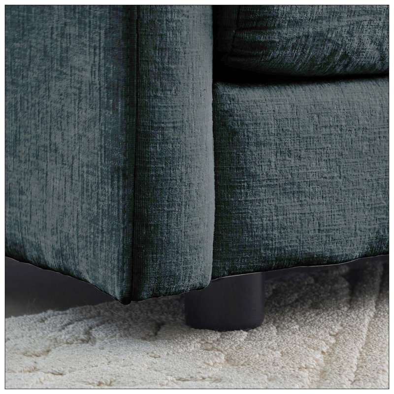 Canapé pour causeuse moderne en tissu de grande taille à 2 places avec 4 coussins, chenille grise, Gris
