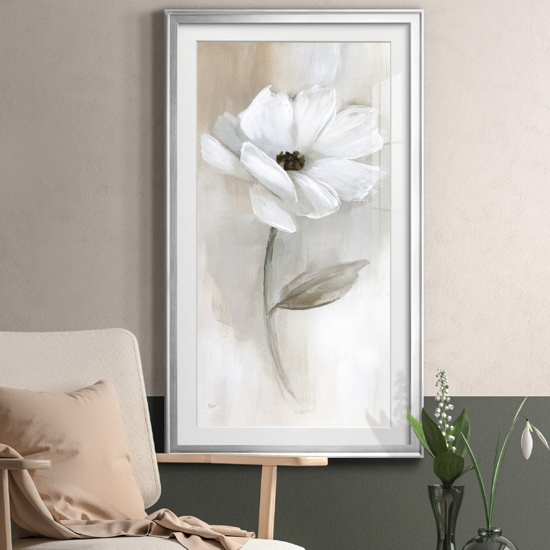 " Sheer Elegance I " Painting Print, 10.5" H x 18.5" W, Silver