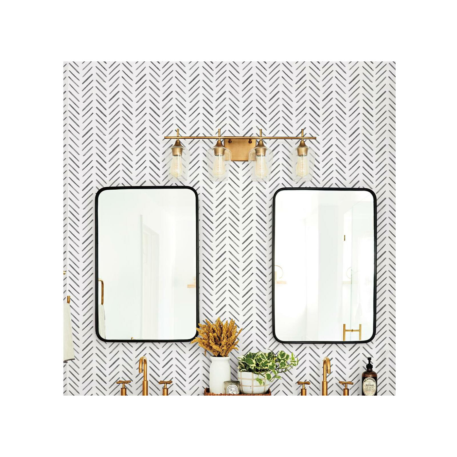 Pre-Pasted Paper Wallpaper Roll , Black
