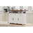 Large Style Kitchen Island With Drape Of Beads, Power Outlets, Rolling Wheels, 3 Doors, Drawers, Drop Leaf, Adjustable Shelves, White Beaded Drape, Socket, Storage Internal Iron Rack,-352448567