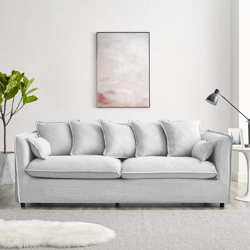 Canapé en tissu Avalon, Velours gris pâle