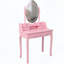 Ensemble de coiffeuse avec miroir à lumière rose, 4 tiroirs et tabouret Pink Princess-763295303