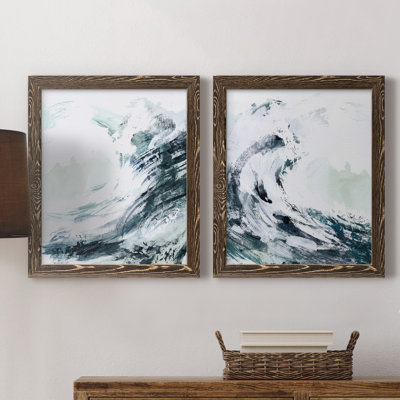 «Blue Crest I», ensemble de 2 reproductions d'art sur toile