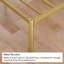 Structure de lit en métal et acier avec tête de lit tapissier moderne (grand) - beige et doré