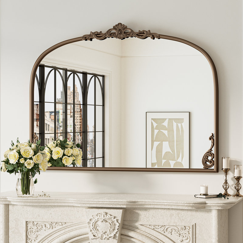 Kalie Arched Baroque Wall Mirror , Antique Gold, 30" x 40"