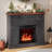 38in Freestanding Electric Fireplace with Mantel, TV Stand Includes 18'' Electric Fireplace Insert with Adjustable Flame Temperature and Remote Control for Bedroom Living Room, Black