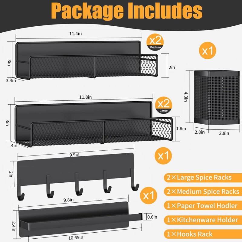 Suction Spice Rack, Black